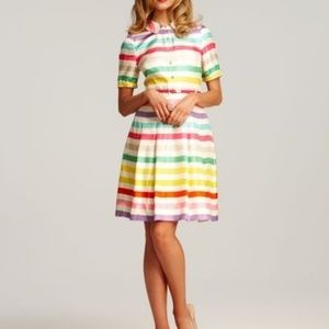 Kate Spade Candy Stripe Jeanette Rainbow Dress